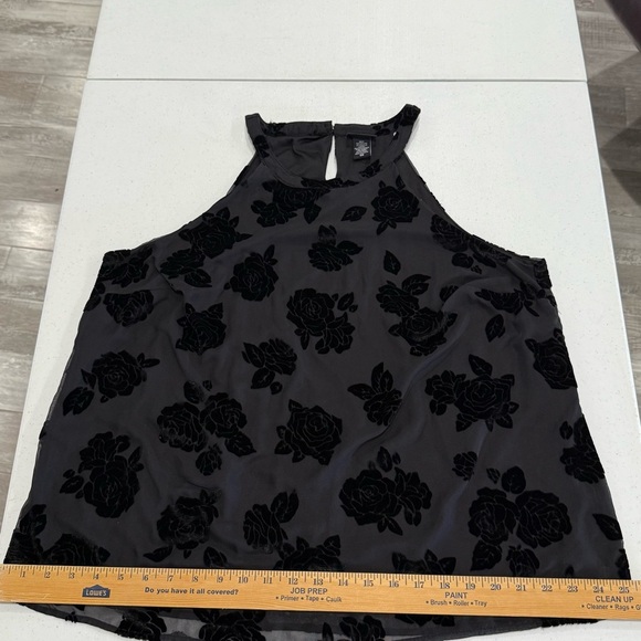 Torrid Velvet Burn Out Tank Black Floral Whimsigoth Romantic Women’s Sz 10 (00) - Picture 7 of 12